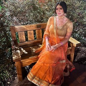 Orange skirt and Dupatta